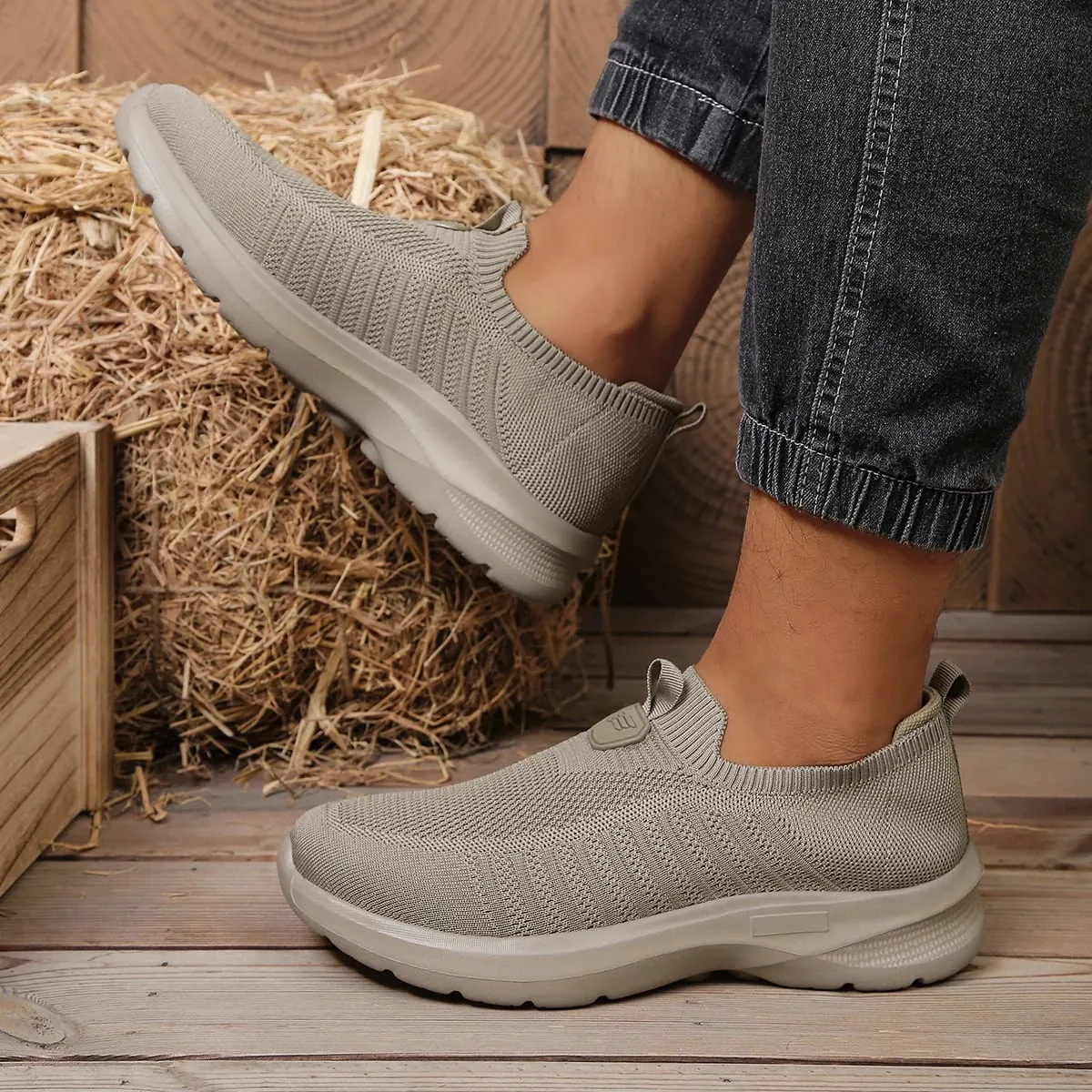 Men Solid Tone EVA Walking Shoes - Lightweight Soft Sole - Fit Daily Outdoor Wear Free Shipping Footwear