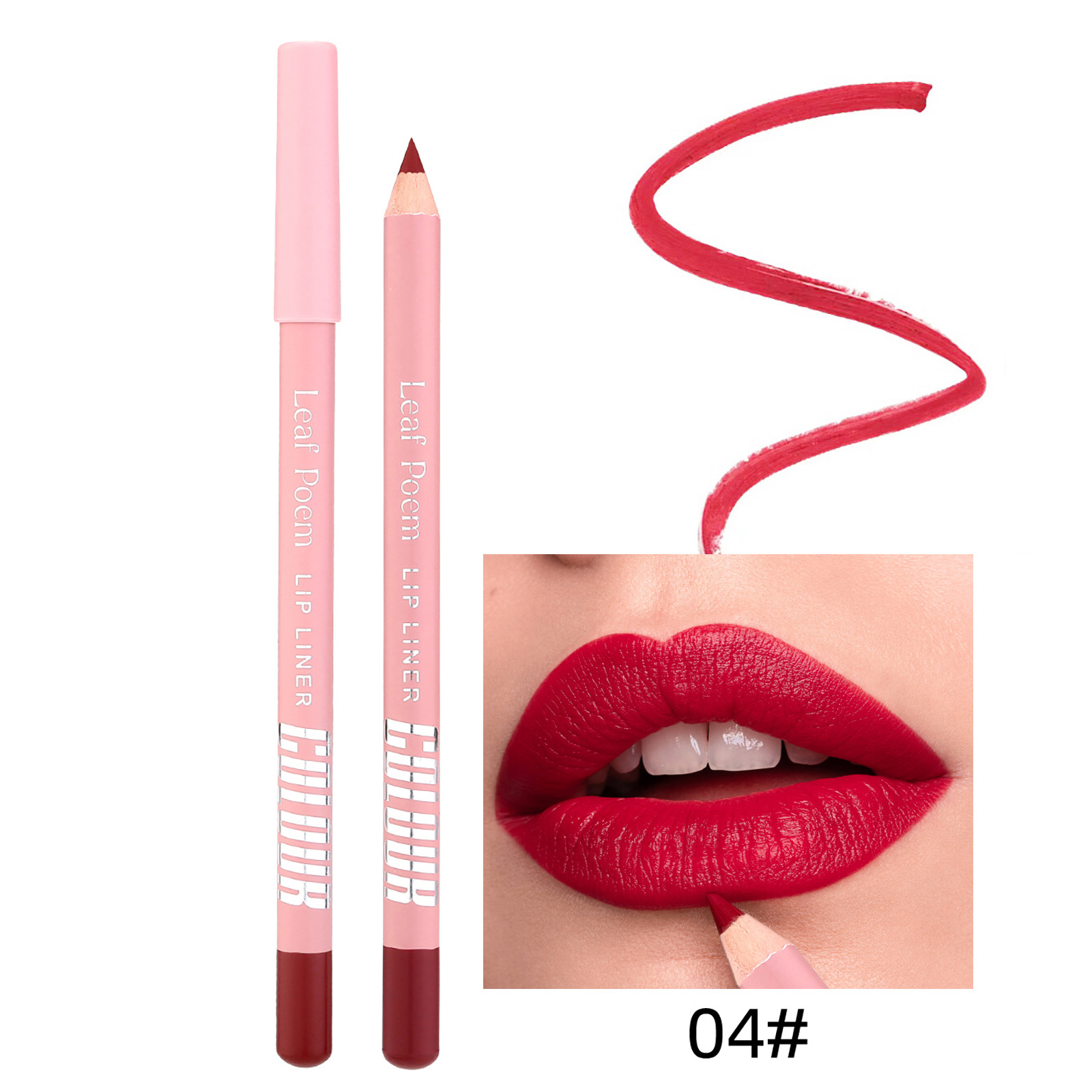 8 farver Vandtæt Lip Liner Pencil Langvarig Sexet Mørkerød Pink Mat Læbestift Blyant Naturlig Lipliner Pen Rød konturfarve