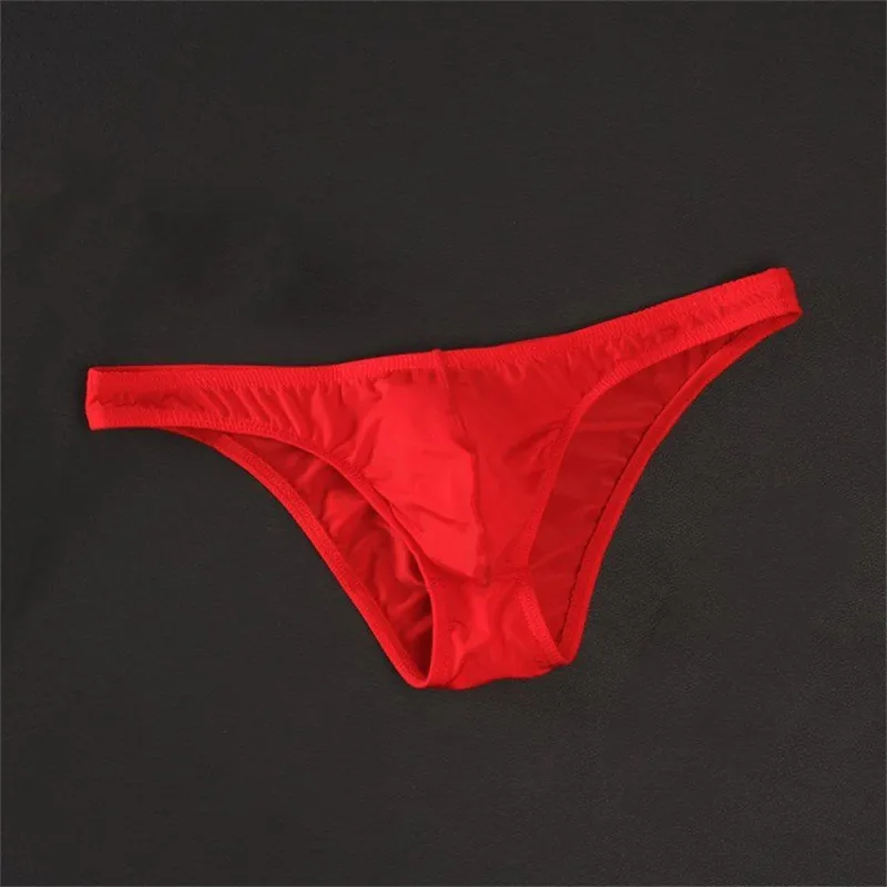 Sexy U Convex Briefs Thin Underwear Men Summer Breathable Silky Panties Male Calzoncillos Plus Size M-XXL