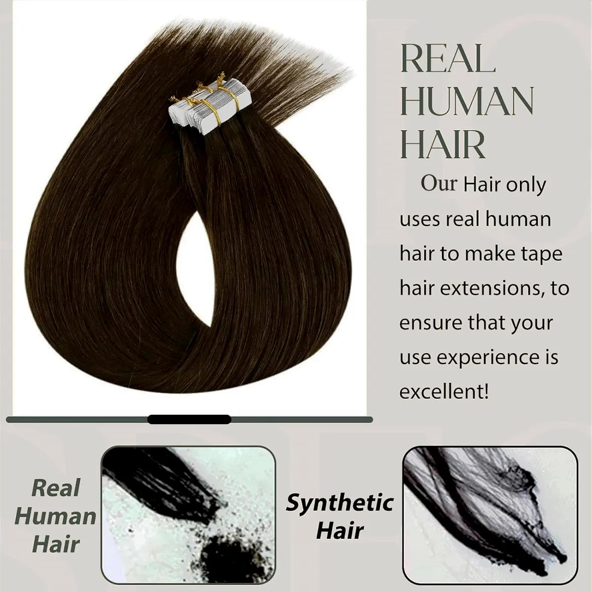 Invisible Tape in Hair Extensions 100% Remy Human Hair Dark Brown Hair Extensions for Women Adding Length And Volume