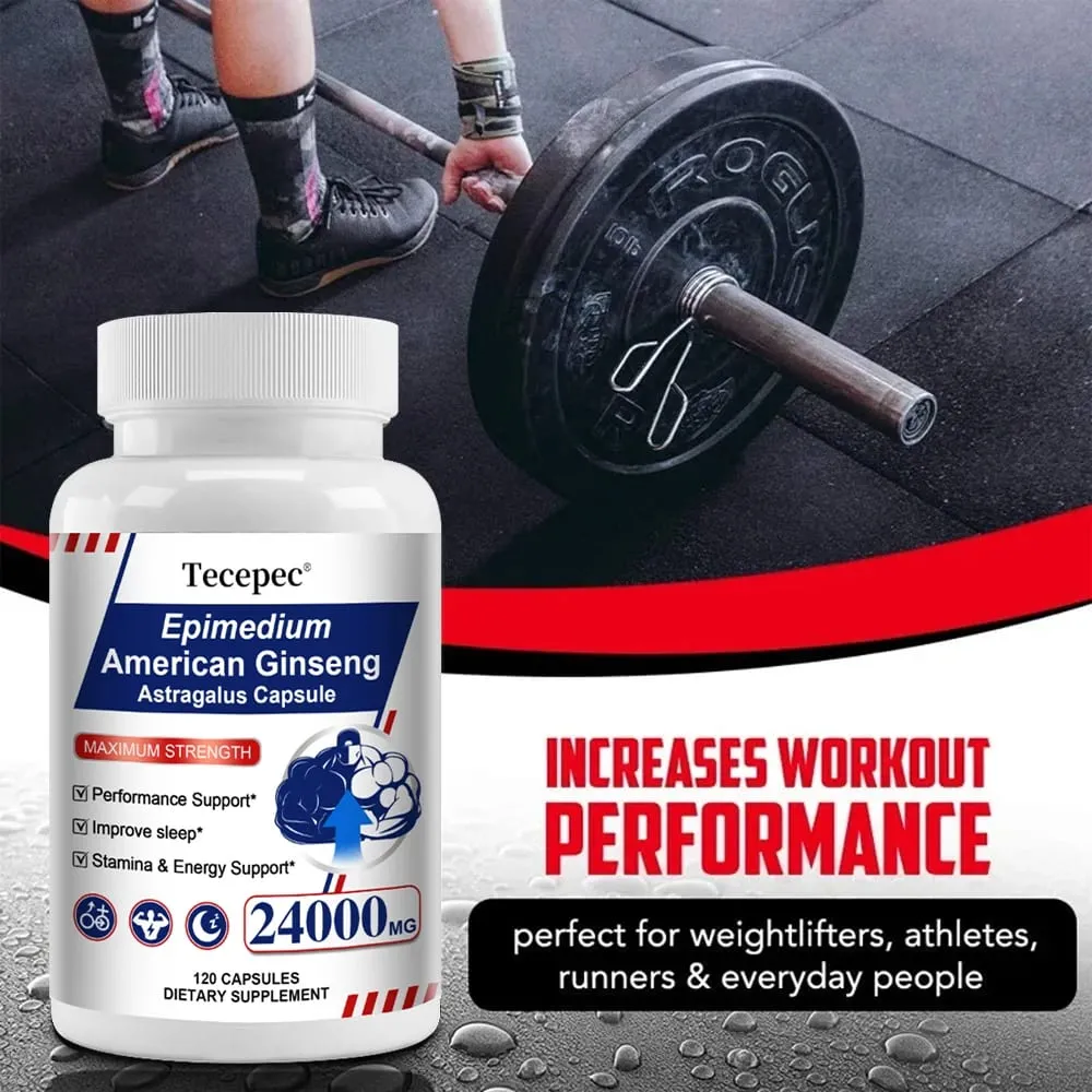Ginseng & Astragalus Capsules Supports Strength Endurance & Energy Promotes Sleep Natural Immune Support 30/60/120 Capsules