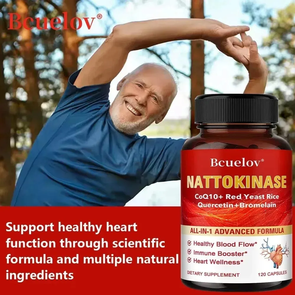 Nattokinase Capsules - Supports Heart and Circulatory Health Helps Maintain Daily Health Provides Energy Non-GMO