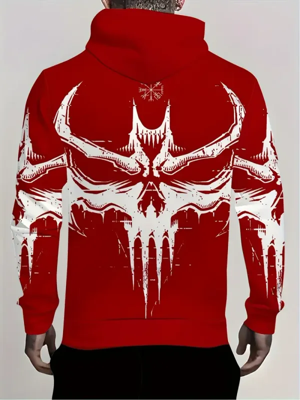 Hoodies Cetakan 3D Kelawar Gothic Lelaki untuk Lelaki Wanita Baju Sweat Gaya Jalanan Pullover Baju Olahraga Halloween Musim Gugur/Musim Sejuk Longgar Kasual