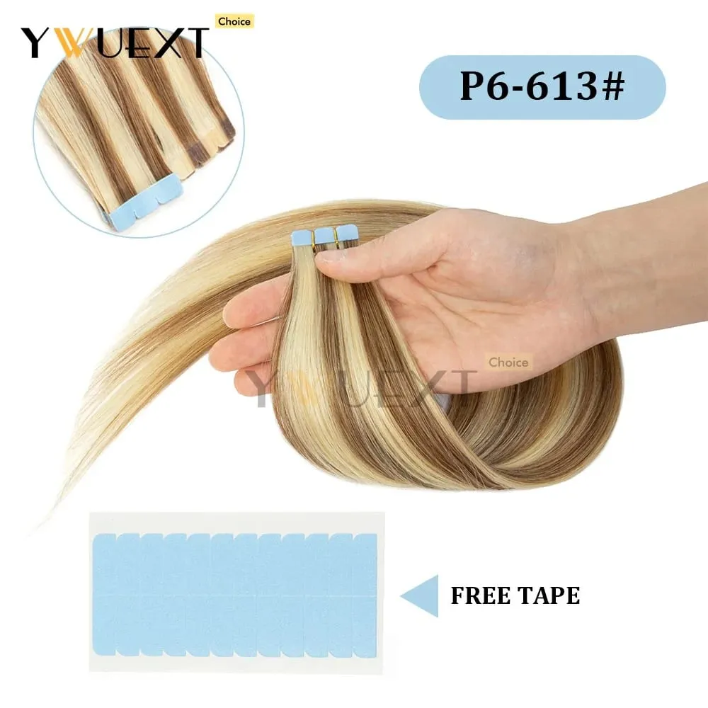 Mini Tape in Human Hair Extensions Natural Straight For Women 12inch-20inch 12.5g-20g Easy to Wear 10pcs/pack Salon Quality