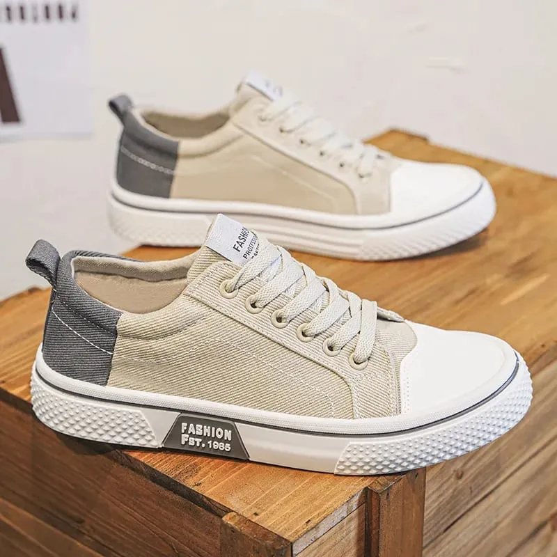 Summer fashionable comfortable canvas shoes new breathable versatile board shoes men soft soled simple lace up men's shoes