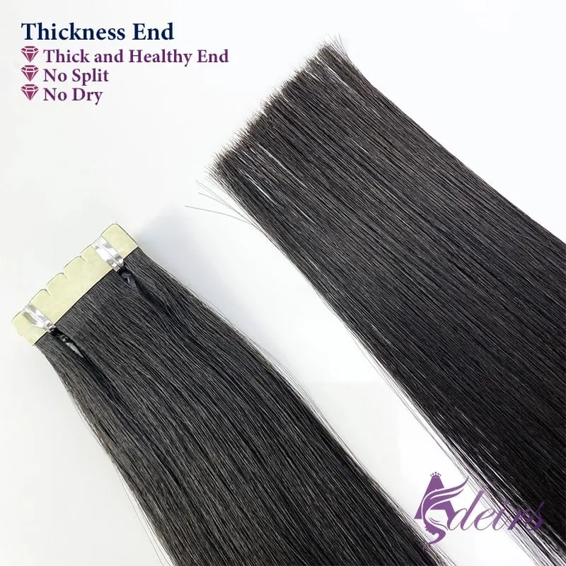 Mini Tape In Hair Extensions Really Human Hair Extensions Black Brown Blonde Invisible Tape In Straight 16"-26" For Salon