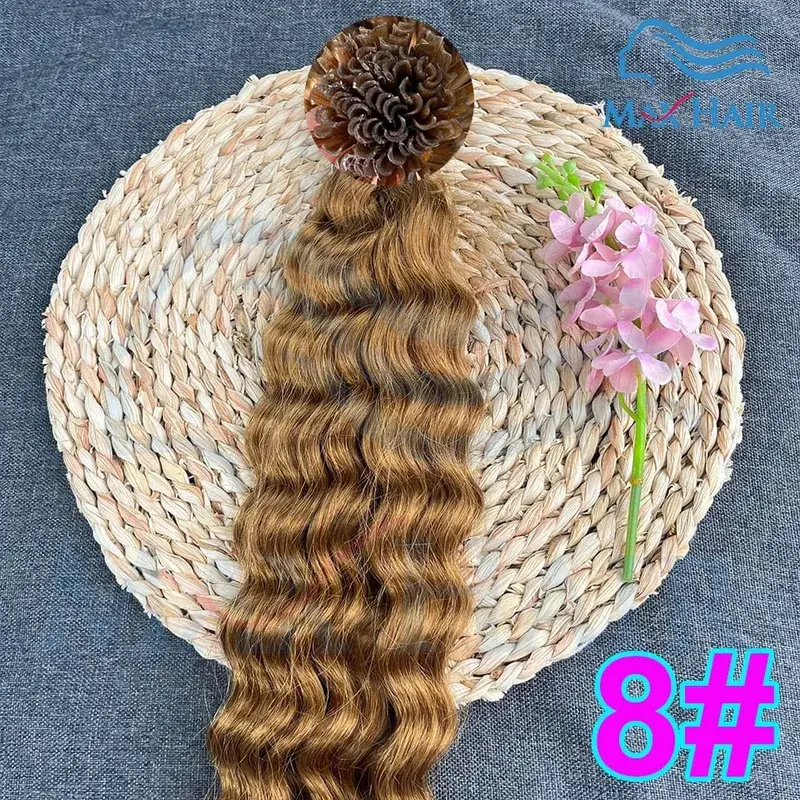 Keratin U Tip deep wave Human Hair Extensions 18-30 Inch Remy Hair Extensions High Quality Remy Human Hair salon Extensions