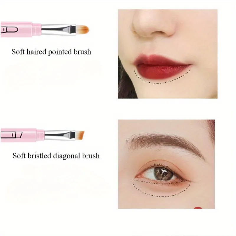 4-in-1 Portable Makeup Brush Set - Travel Friendly Detachable Mini Eyeshadow Eyebrow Eyeliner & Mascara Brushes Easy To Use