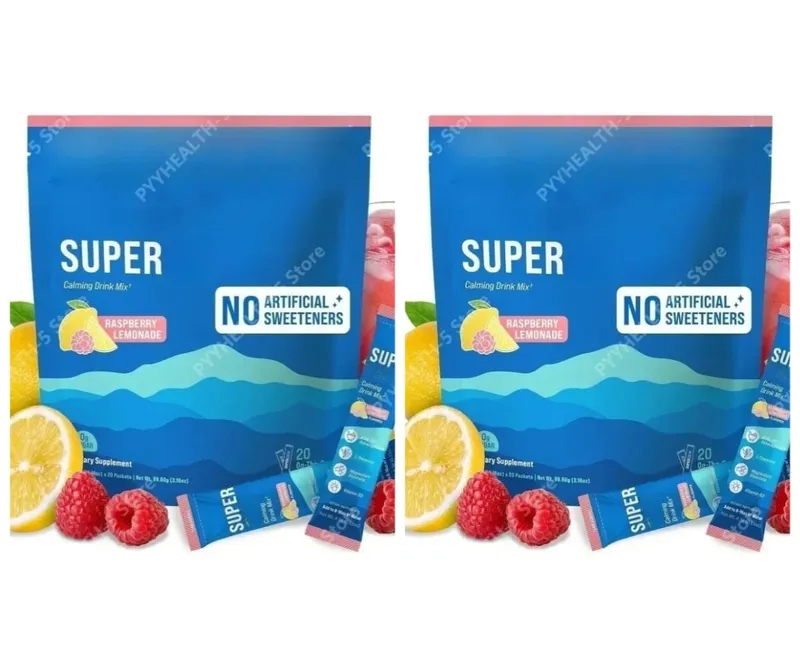Powdered Drink Mix Cortisol Reducer and Sleep Aid Supplement L Theanine Magnesium Glycinate Vitamin D 3 No Sugar Non GMO 20 Ct