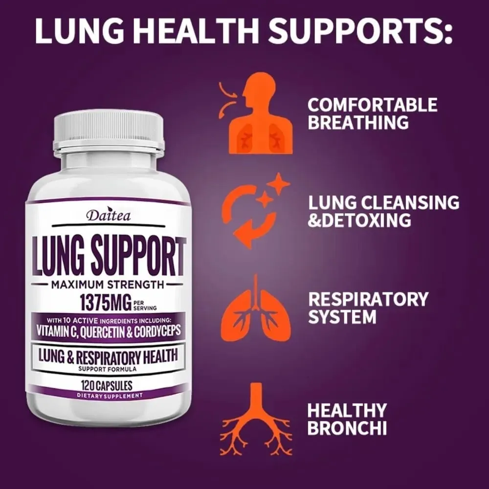 Lung Detox & Cleanse Capsules - Supports Bronchial and Respiratory Health Promoting Lung Cleansing and Detoxification