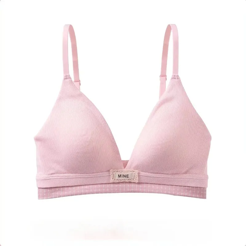 Summer New Sweet Modal Cotton Bra Set Wirefree Lift & Support Small Bust Gathering Anti-Sagging Large Cups Sexy Slimming Look