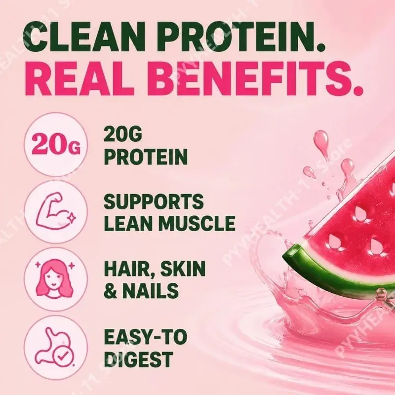 Clear Protein Powder with 20g Protein Per Serving Digestive Enzyme Blend and Bovine Collagen Peptides - 10 Servings