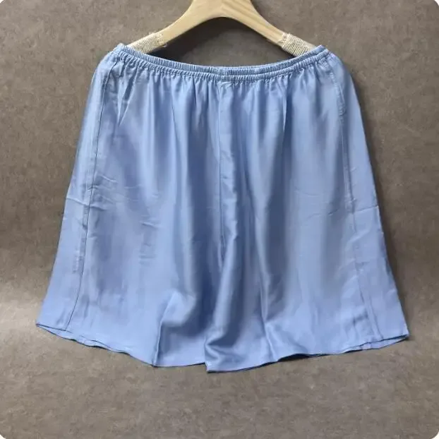100% Mulberry Silk Men Boxer Underwear Couple Rubber Band Thin Short Home Pants Promotion Woman Can Wear