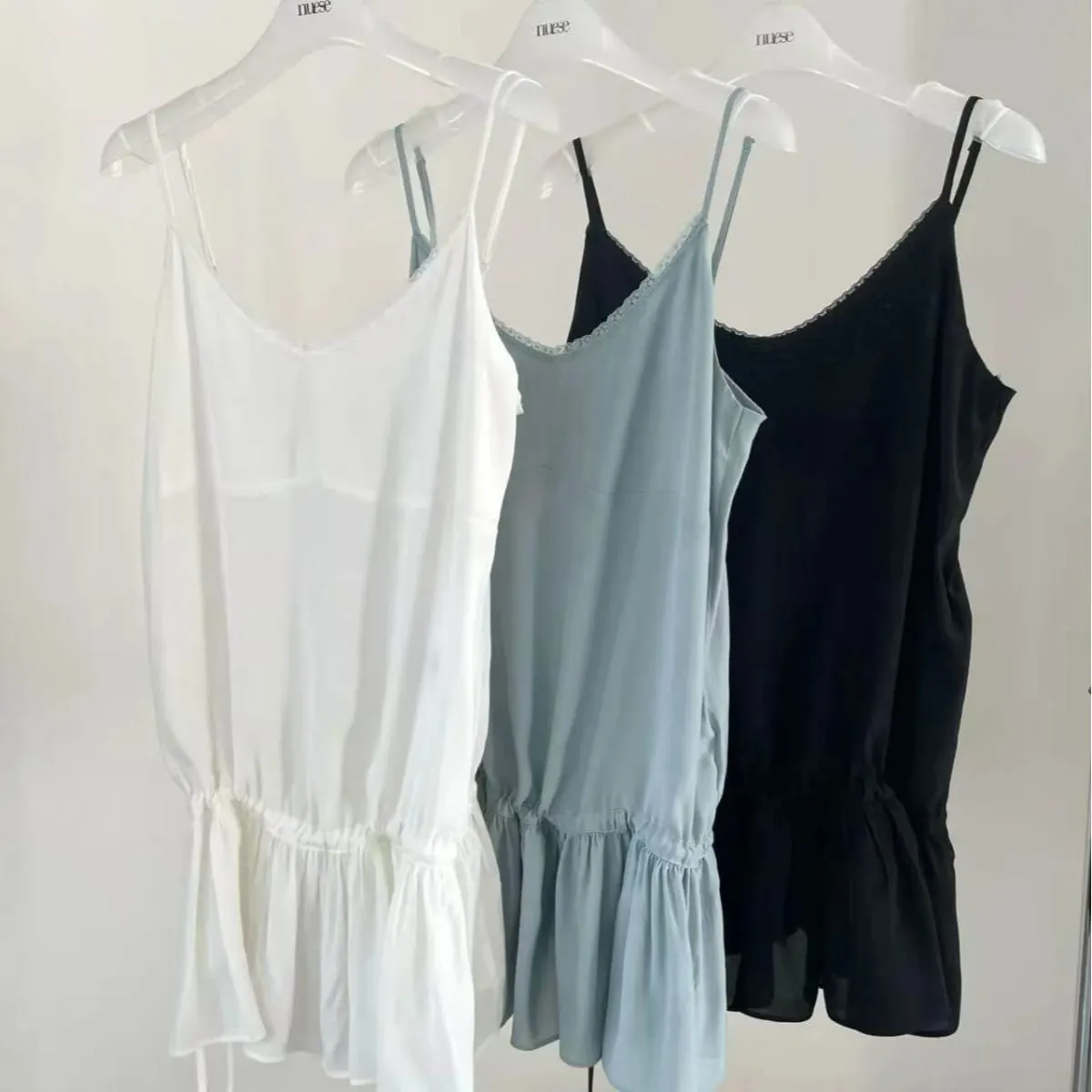 Summer 2026 Korean Style Sweet Skirt Waist Cinching Sexy Strapless Dress Fashionable Casual V-neck Loose Fit Maxi Dress