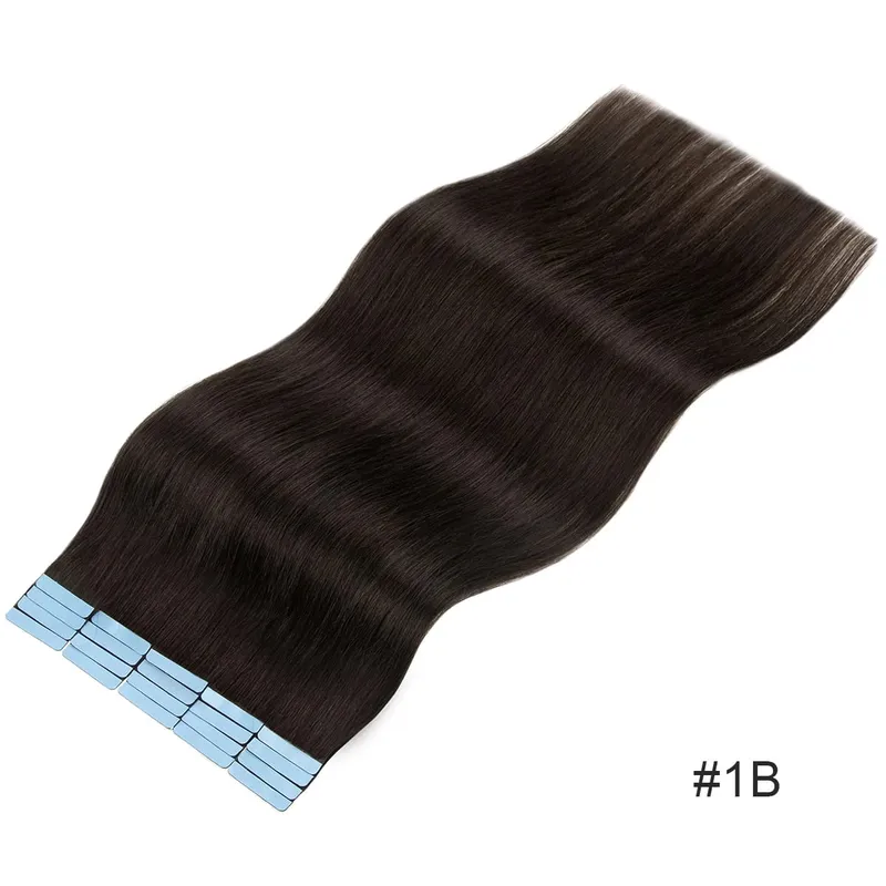 Tape In Hair Extensions Human Hair Skin Weft Remy Natural Tape in Extensions 40-50G/Pack Full 12-24 inch Tape-Ins
