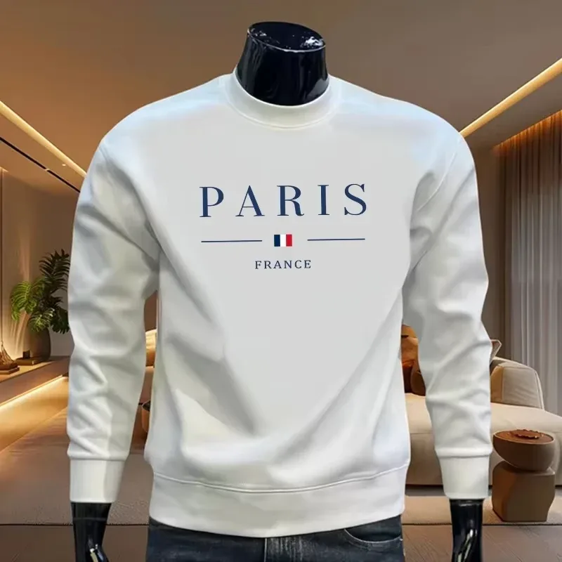 O-Neck Casual Mens Sweatshirts Printing Tops Outdoors Sports Jogging Mens Clothing Versatile Pullover Daily Street Sportswear