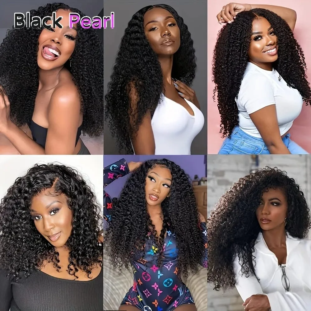 Achieve Salon-Perfect Voluminous Curls with Black Pearl Jerry Curly Clip-InsBrazilian Remy Human Hair 7-Piece/150g Defined Curly