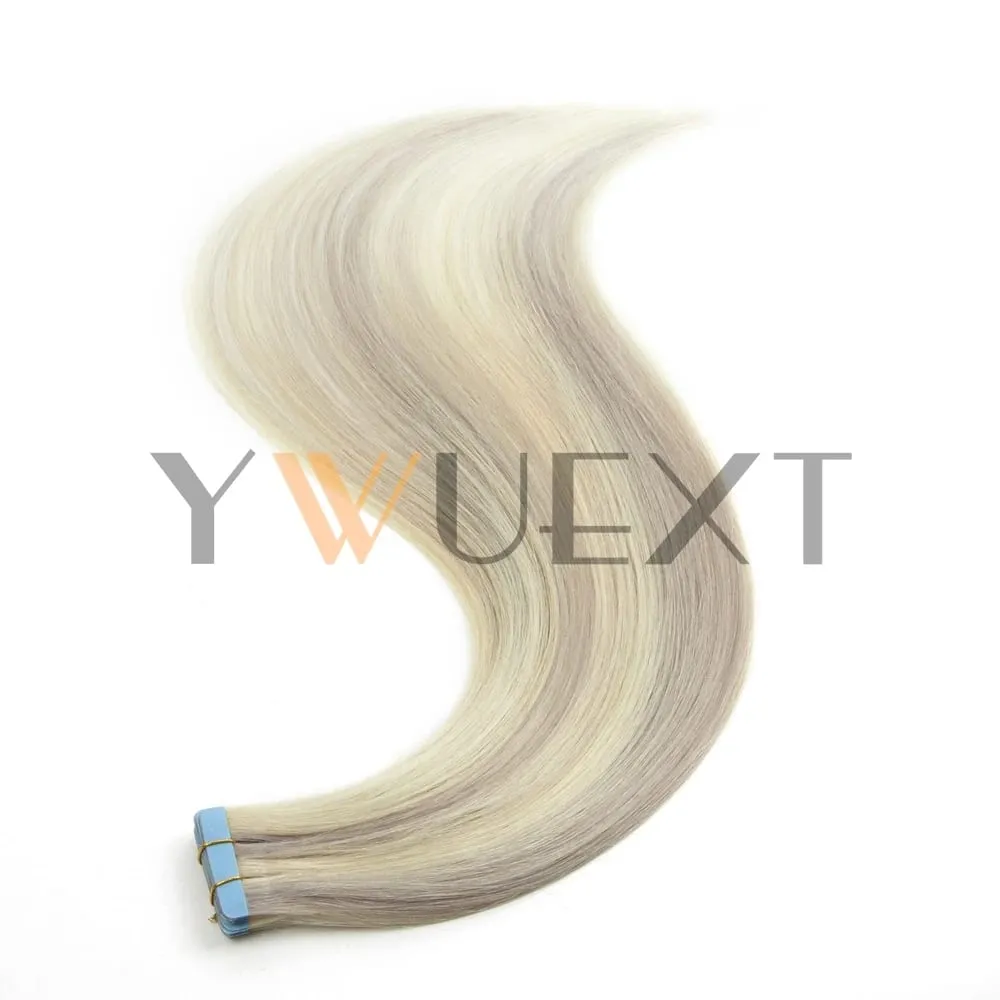 Real Human Hair Tape in Extensions 16'' 20'' Natural Straight High Light Seamless Tape Hair 20pcs On Double Sided Tape 30g/pack