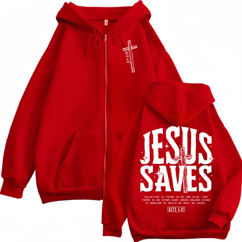 Jesus Christian Bible Verse Zipper Hoodie Men Women Clothing Fashion Aesthetic Zip Up Pullovers High Quality Fleece Sweatshirts
