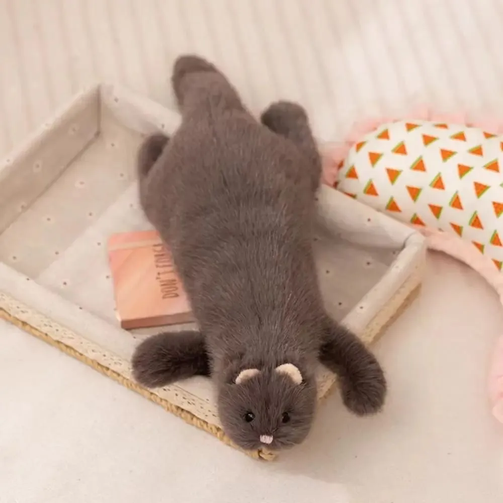 Soft Fluffy Ferret Stuffed Lifelike Appearance Realistic Design Ferret Huggable 47cm Ferret Stuffed Animal Holiday Gifts