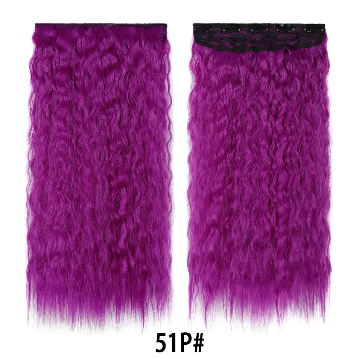 Jeedou Clip in Hair Extension Kinky Curly Hair One Piece 5Clips Blue Rainbow Color Cosplay Props Synthetic Hairpieces For Girls