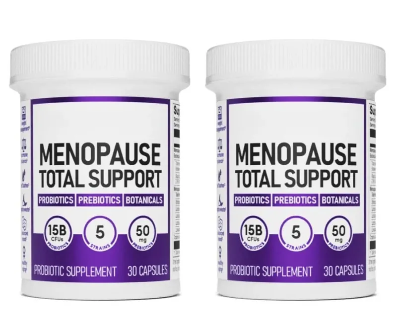 Menopause Total Support Probiotic Capsules 15 Billion CFU 5 Strains Prebiotic For Digestive Microbiome Wellness Adult 30 Count
