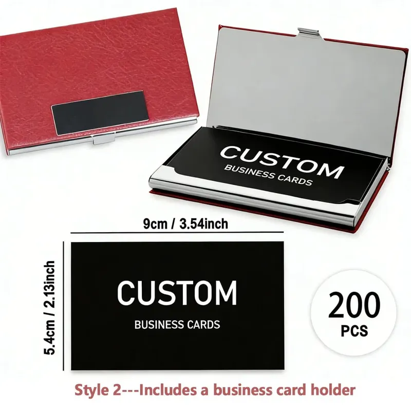 200/500/1000pcs Customizable Cards Personalized Business Cards with Acrylic Storage Box Matte Film Thank You Invitations