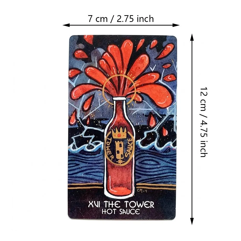 The Magic Pantry Tarot Deck Food-Themed Watercolor Tarot Cards for Home Cooks & Foodies Double-embossed Cardstock 12*7cm