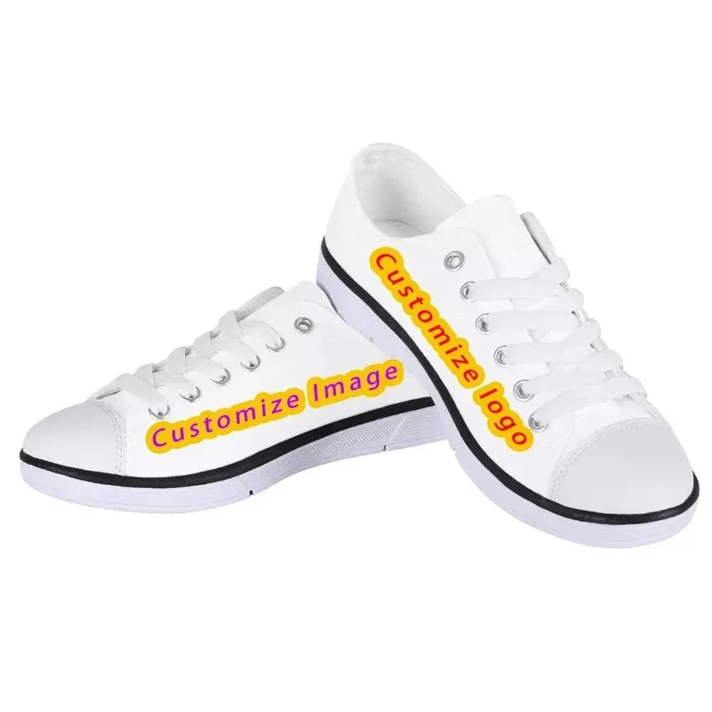 Custom Your Logo Image Text Name Pinted Shoes For Unisex High Top Canvas Shoes Women Free Dropshipping Ladies Sneakers