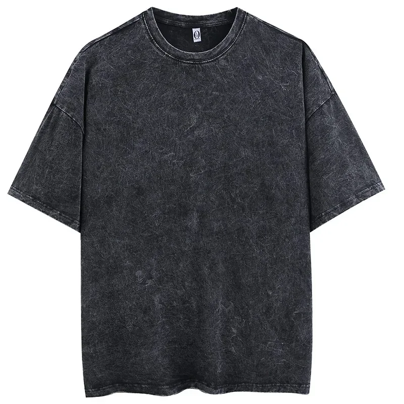 100% Cotton Men's Clothing Vintage Black Acid Wash Hoodies Men Women Oversized Hip Hop Sweatshirts Casual Pullover Y2K Clothes