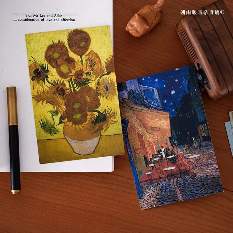 Chaoyu 30 Van Gogh Oil Painting Postcards High-End Vintage Artistic Wall Decoration Cards Ins Birthday Gift