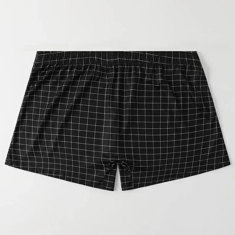 4 Piece Set Of Plaid Printed Elderly Aro Pants Casual And Loose Men's Boxer Shorts Comfortable And Breathable Underwear