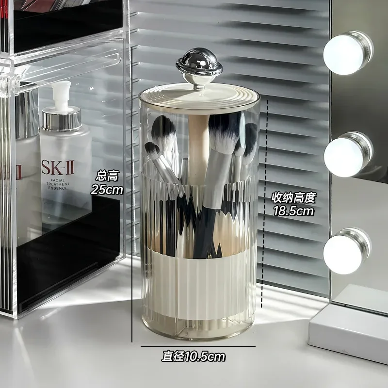 Automatic Lifting Makeup Brush Holder Dust Proof Cosmetic Organizer Luxury Desktop Storage Container Makeup Brushes Pens Holder