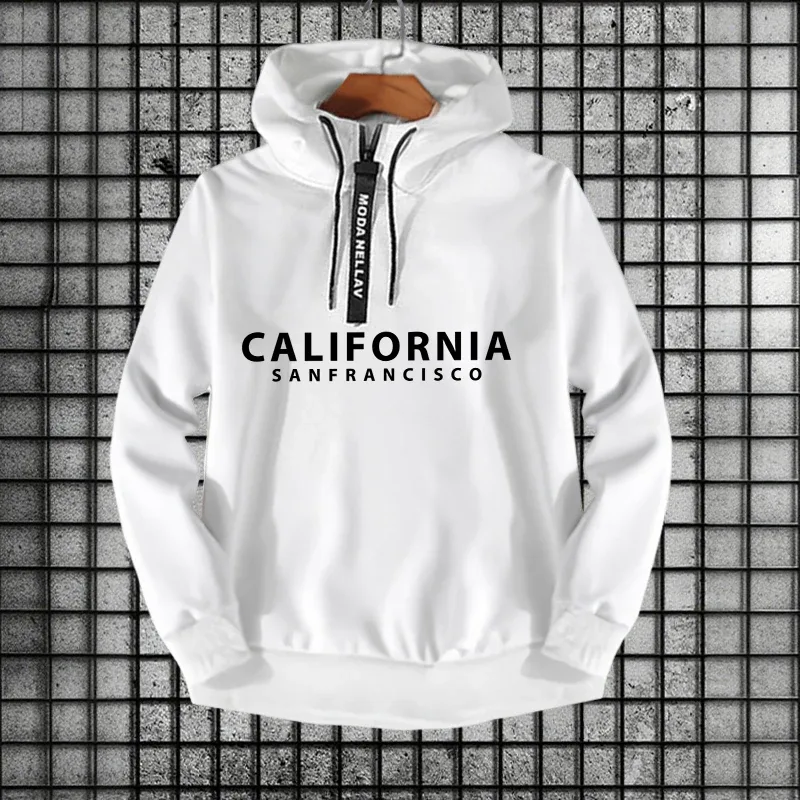 2026 New in Half Zipper Hoodie California Hooded Long Sleeve Sweatshirts Autumn Winter Men Women Daily Casual Sports Pullover