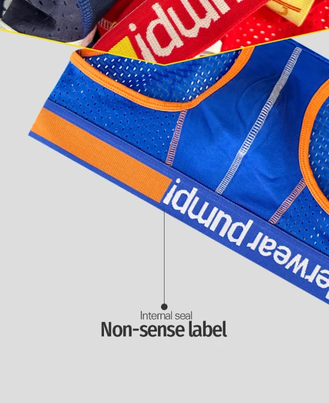 Men's Low Waist Slimming Mesh Briefs U Convex Pouch Elastic Waistband Breathable Colorful Jockstrap Underwear