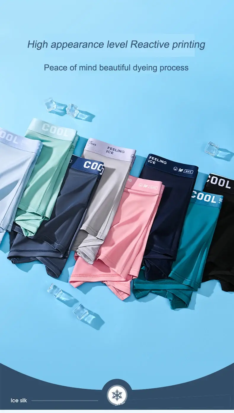 Boxers Ice Silk Man Underwear Graphene Men Underpants Breathable Comfortable Men's Panties Ultrathin Shorts Trunk Plus Size 6XL