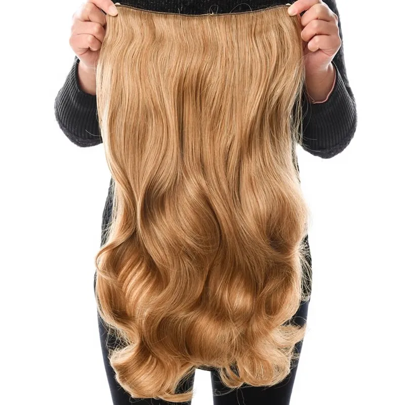 Clip sintetica DinDong nelle estensioni dei capelli ondulati 24 pollici 190G Capelli resistenti al calore premium 613# Biondo Marrone 19 colori disponibili