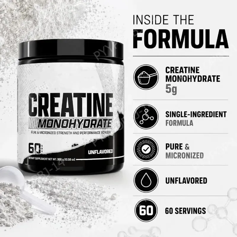 Creatine Monohydrate Powder 5g Per Serving Supports Strength Muscle Recovery Unflavored 60 Servings 300g
