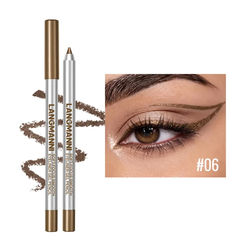 Pearlescent Green Eyeliner Pencil 12 Color Smooth Eye Pigment Glitter Eye Liner Eyeshadow Pen Long-Lasting Waterproof Eye Makeup
