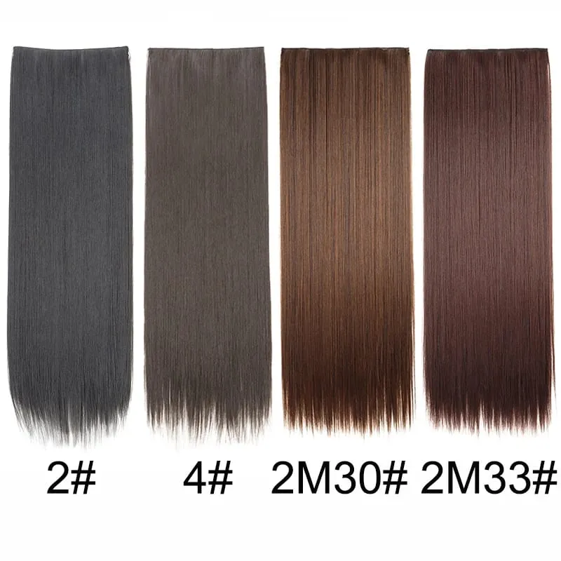 32Inch/40Inch Synthetic Long Straight Hair Extension 5 Clips-in Hair Black Brown Natural Invisible Hairpiece for Women