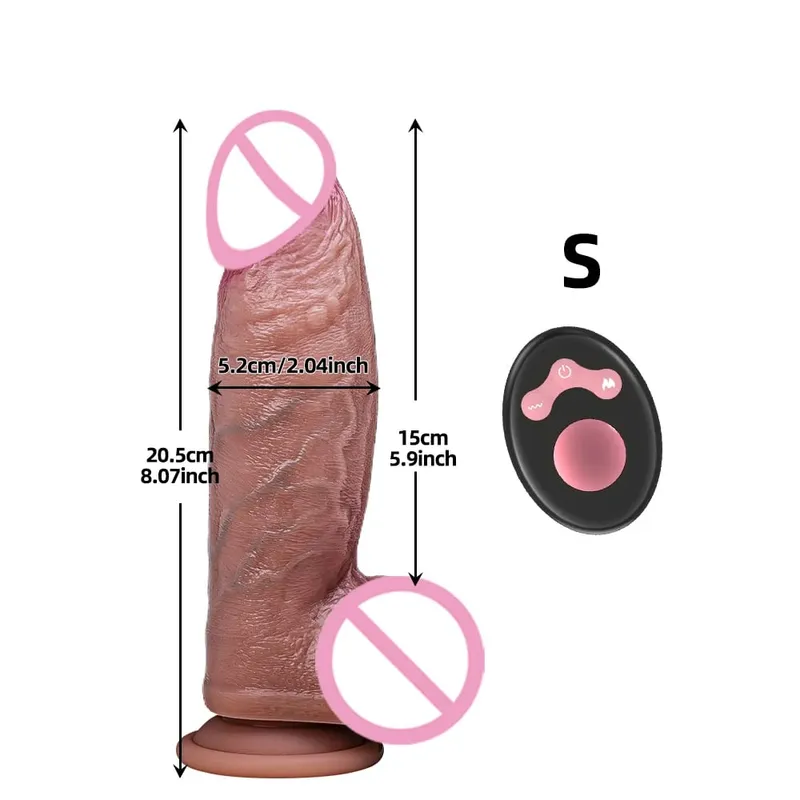Vibrator Dildo Xxl Realistic Big Cock Telescopic Heated Spinning Penis Expansion Vibratory Massager Female Couple Sex Toys 18