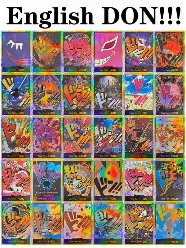 10PCS DON OPCG English TCG Gold DON!!! Collection Cards Zoro Ace Doflamingo Rebecca FOIL NM Refraction Flash Cards ToyGifts OPCG