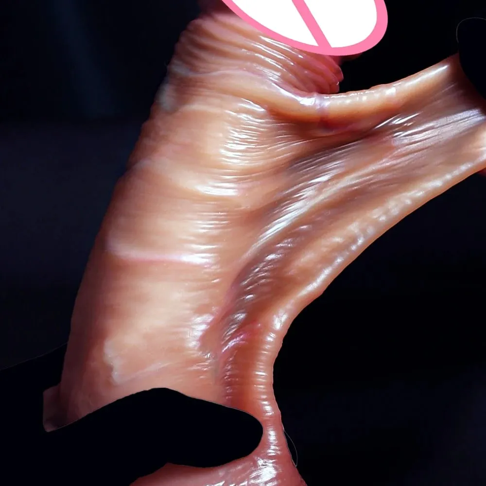 Realistic Dildo Sliding Foreskin Big Penis Suction Cup Dildos Female Masturbator Fake Dick Adult Anal Sex Toys for Women Men Gay