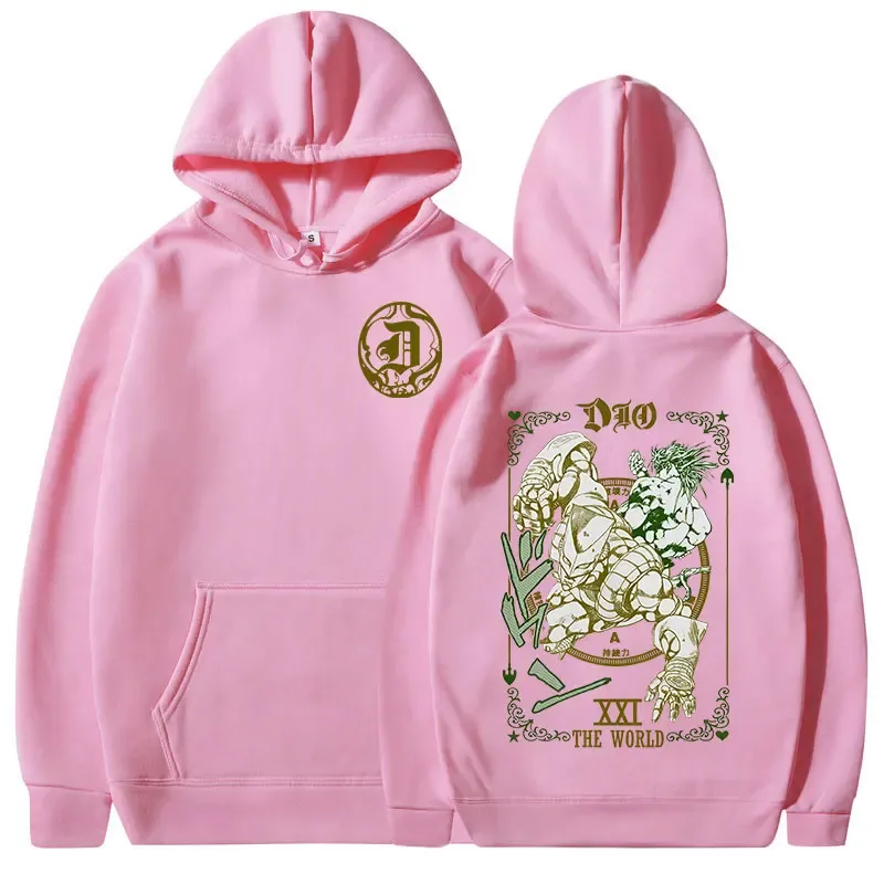 Anime Jojo Bizarre Adventure Hoodies Dio Brando Jotaro Kujo Manga Graphic Sweatshirts Men's Women Long Sleeves Fleece Pullovers