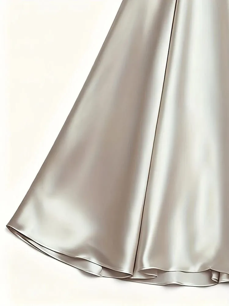 Spring/Autumn Collection: French-inspired Elegance Luxury-feel V-neck Long-sleeved Fitted Waist Dress Evening Gown for Banquets