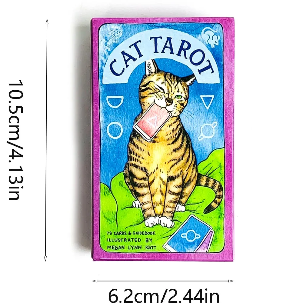 Cat Tarot Cards 78‑Pcs Cute Cat Design Tarot Cards Set Fortune‑Telling Divination Tarot Deck for Beginners and Cat Lovers