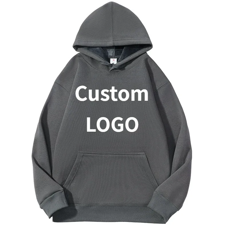 Customize Your Brand Logo Autumn Winter Mens Hoodies High-quality Heavy Weight Cotton Sweatshirt DIY Team Clothing Customization