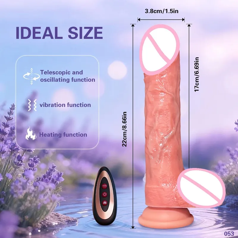 Dildo 7 Thrusts and 10 Vibration and Licking Modes Adult Sex Toy 22cm Realistic Vibrating Dildo with Strong Suction Cup For 18+