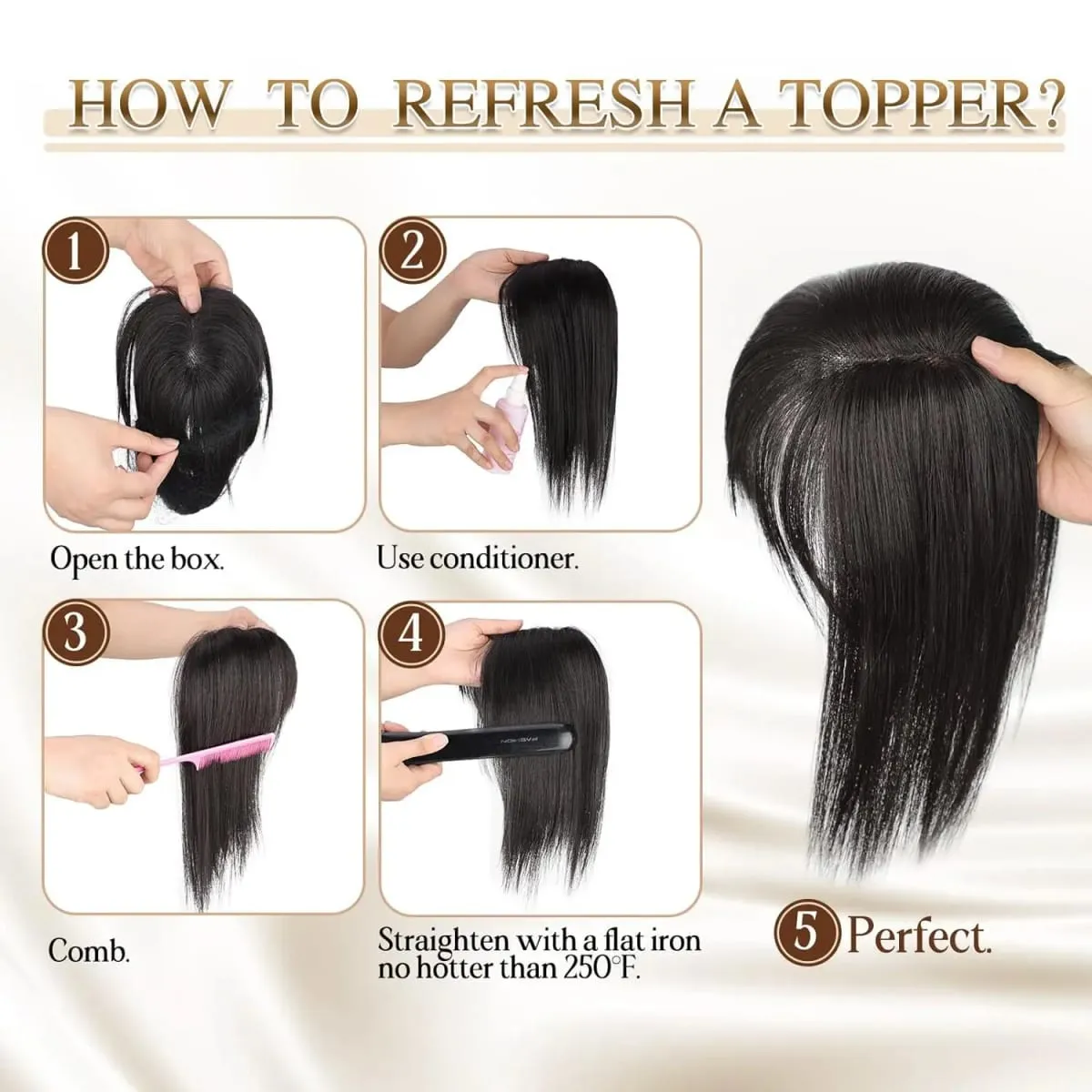 Synthetic Striaght Hair Toppers with Bangs for Women Natural Hairpieces Adding Hair Volume Topper Hair Extensions 18''/10''