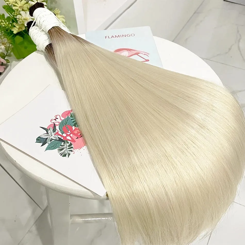 Virgin Real100% Human Hair Bulk Extension Black 613 Blonde Hair Bulk 12a Weaving For Braiding Unprocessed No Weft Straight Hair